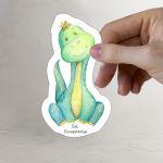 Labels thank you, Dino watercolor kiss cut