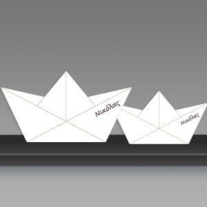 Wooden Paper boatwhite, decorative figure