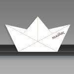 Wooden Paper boatwhite, decorative figure