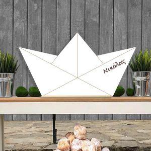 Wooden Paper boatwhite, decorative figure 2