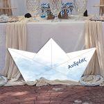 Wooden figure paper boat