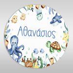 Labels thank you, Sea bottom painted