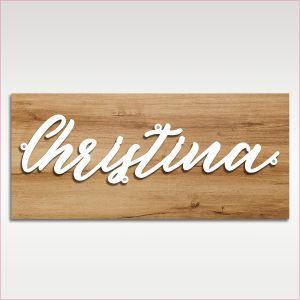 Outdoor Sign Script, white plexiglass