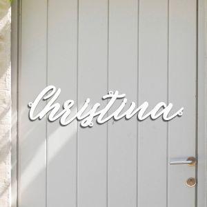 Outdoor Sign Script, white plexiglass 2