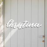 Outdoor Sign Script, white plexiglass