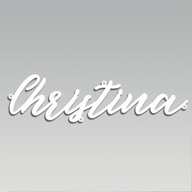 Outdoor Sign Script, white plexiglass