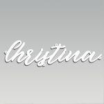 Outdoor Sign Script, white plexiglass