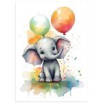 Ελέφαντας ζωγραφιά με μπαλόνια αφίσα κάδρο  Αφίσα