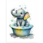 Ελέφαντας ζωγραφιά στη μπανιέρα αφίσα κάδρο  Αφίσα