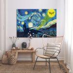 Canvas print A bat's starry nightreart, (original Vincent van Gogh)