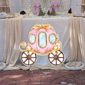 Wooden figure printed Cinderella carriage pumpkin