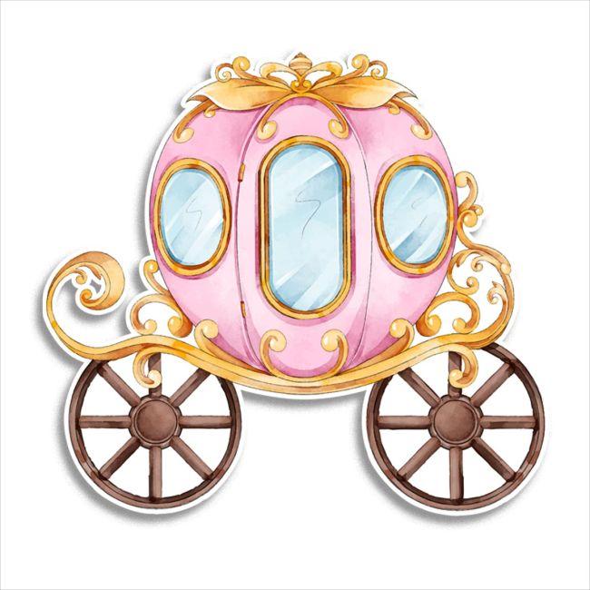 Wooden figure printed Cinderella carriage pumpkin