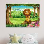 Kids canvas print Lion in the woods