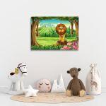 Kids canvas print Lion in the woods
