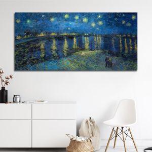 Πίνακας ζωγραφικής Starry night over the Rhone panorama, Vincent van Gogh