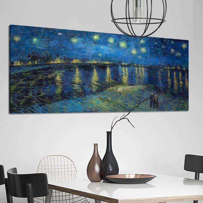 Πίνακας ζωγραφικής Starry night over the Rhone panorama, Vincent van Gogh
