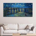 Πίνακας ζωγραφικής Starry night over the Rhone panorama, Vincent van Gogh