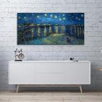 Canvas print Starry night over the Rhone panorama, Vincent van Gogh