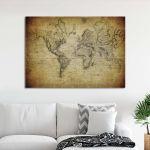 Canvas print Vintage world map 1814