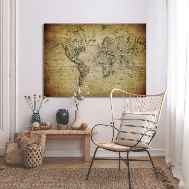 Canvas print Vintage world map 1814