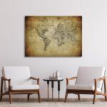 Πίνακας σε καμβά Χάρτης, Vintage world map 1814