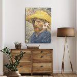 Canvas print Puzzle self portrait reart, (original by van Gogh)