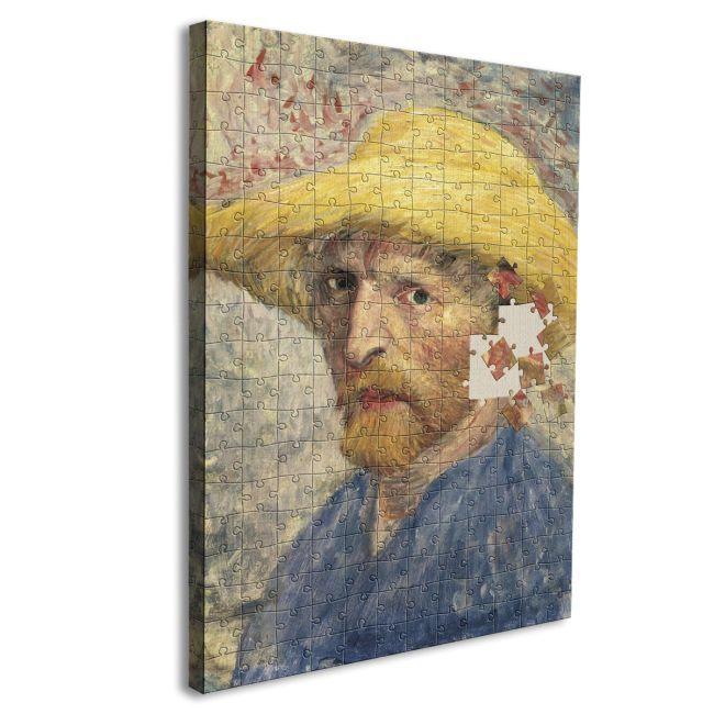 Canvas print Puzzle self portrait reart, (original by van Gogh)