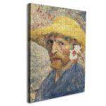 Canvas print Puzzle self portrait reart, (original by van Gogh)