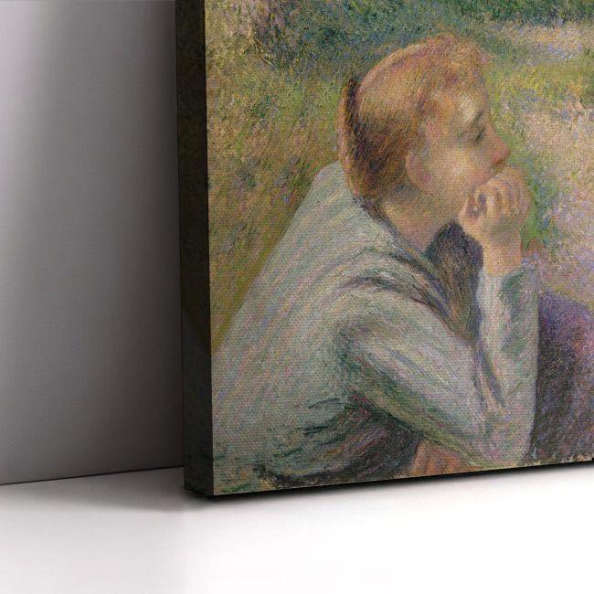 Canvas print Two young peasant women, Pissarro C.