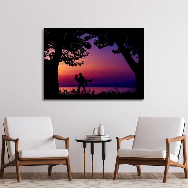 Πίνακας σε καμβά Ζευγάρι στο ηλιοβασίλεμα, Sunset lovers