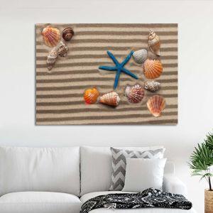 Πίνακας σε καμβά Sea shells with sand II