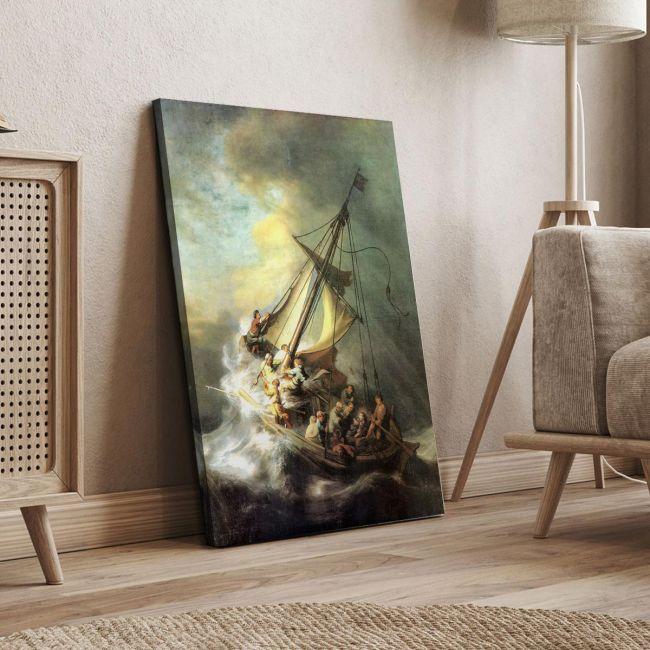 Πίνακας ζωγραφικής Christ in the storm on the lake of Galilee, Rembrandt