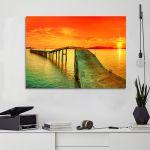 Canvas print Lagoon sunset