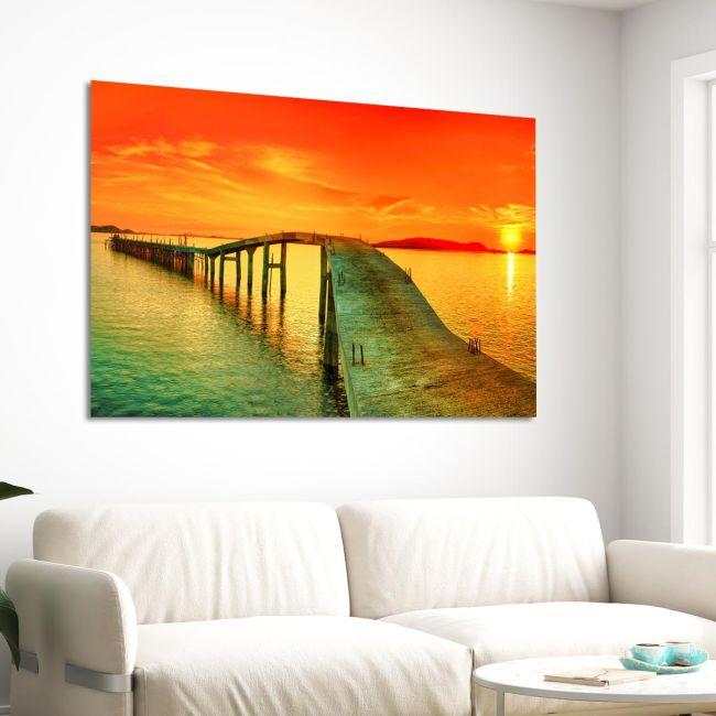 Canvas print Lagoon sunset