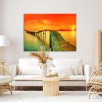 Canvas print Lagoon sunset