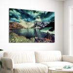 Canvas print Snow Mountain lake painting