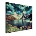 Canvas print Snow Mountain lake painting
