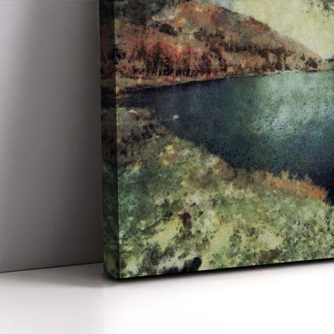 Πίνακας σε καμβά Λίμνη στο βουνό, Snow Mountain lake painting