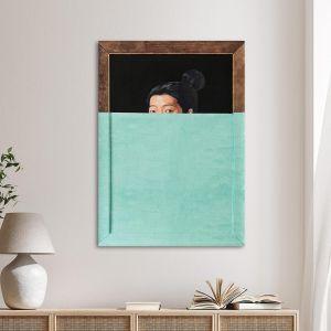 Canvas print Behind turquoise cover