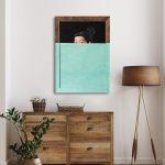 Canvas print Behind turquoise cover