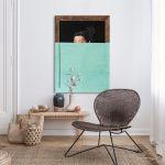 Canvas print Behind turquoise cover