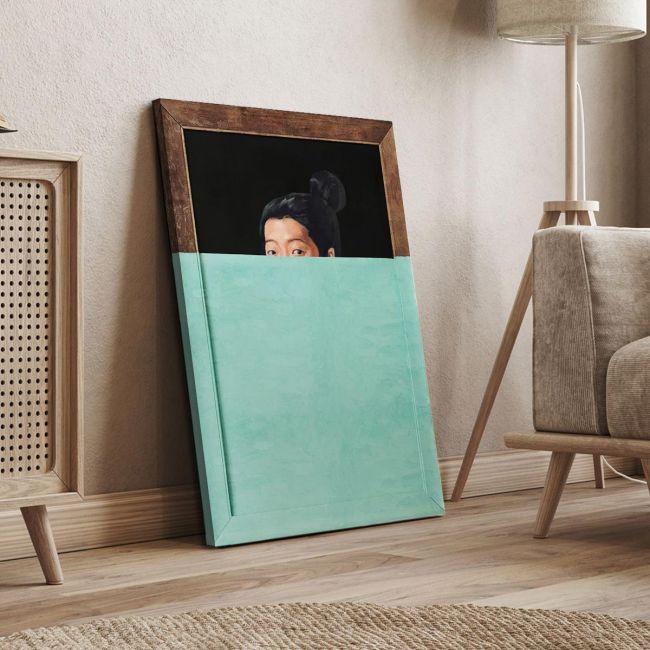 Canvas print Behind turquoise cover