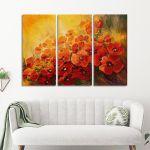 Canvas print Illustration of poppies,3 panels