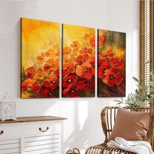 Canvas print Illustration of poppies,3 panels 2