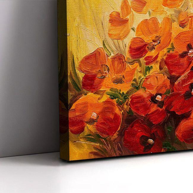 Canvas print Illustration of poppies,3 panels