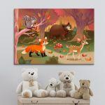 Kids canvas print Cute animal friends