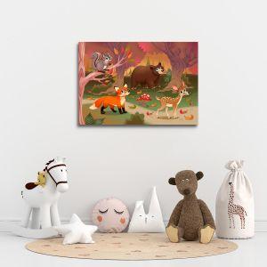 Kids canvas print Cute animal friends 2