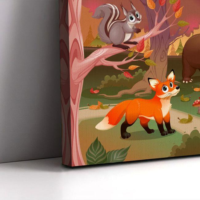 Kids canvas print Cute animal friends