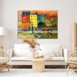 Canvas print Houses in Munich, Kandisky W.