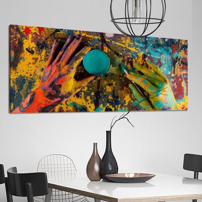Canvas print Color hands, panoramic